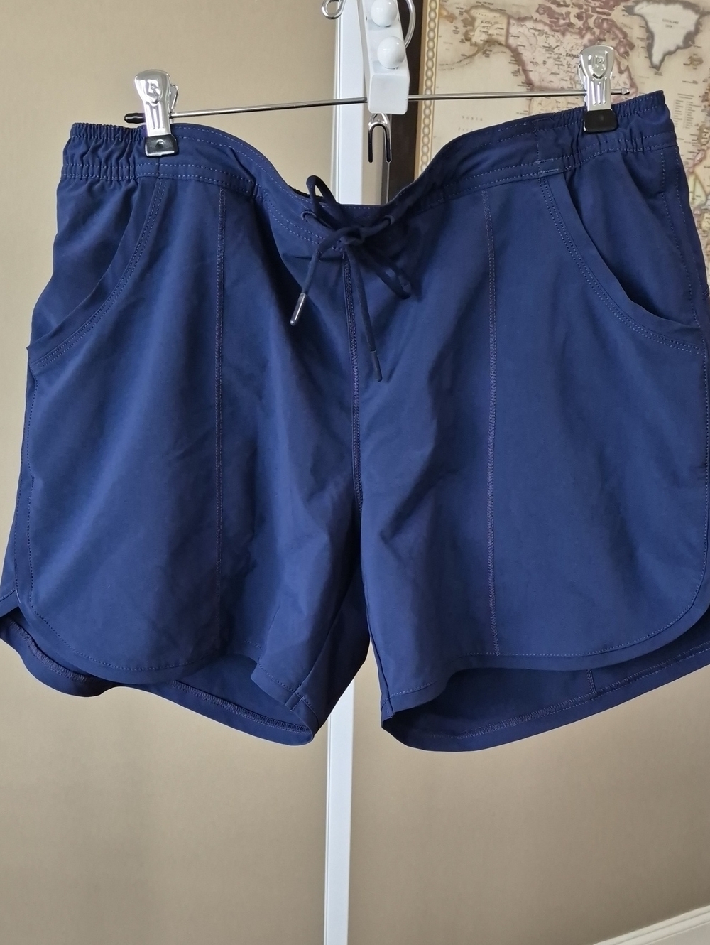 Lands End Sport Ladies Navy Blue Swim Shorts W/ Attached Panty Size 14